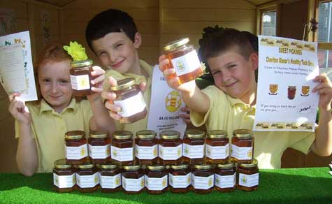 kids with honey